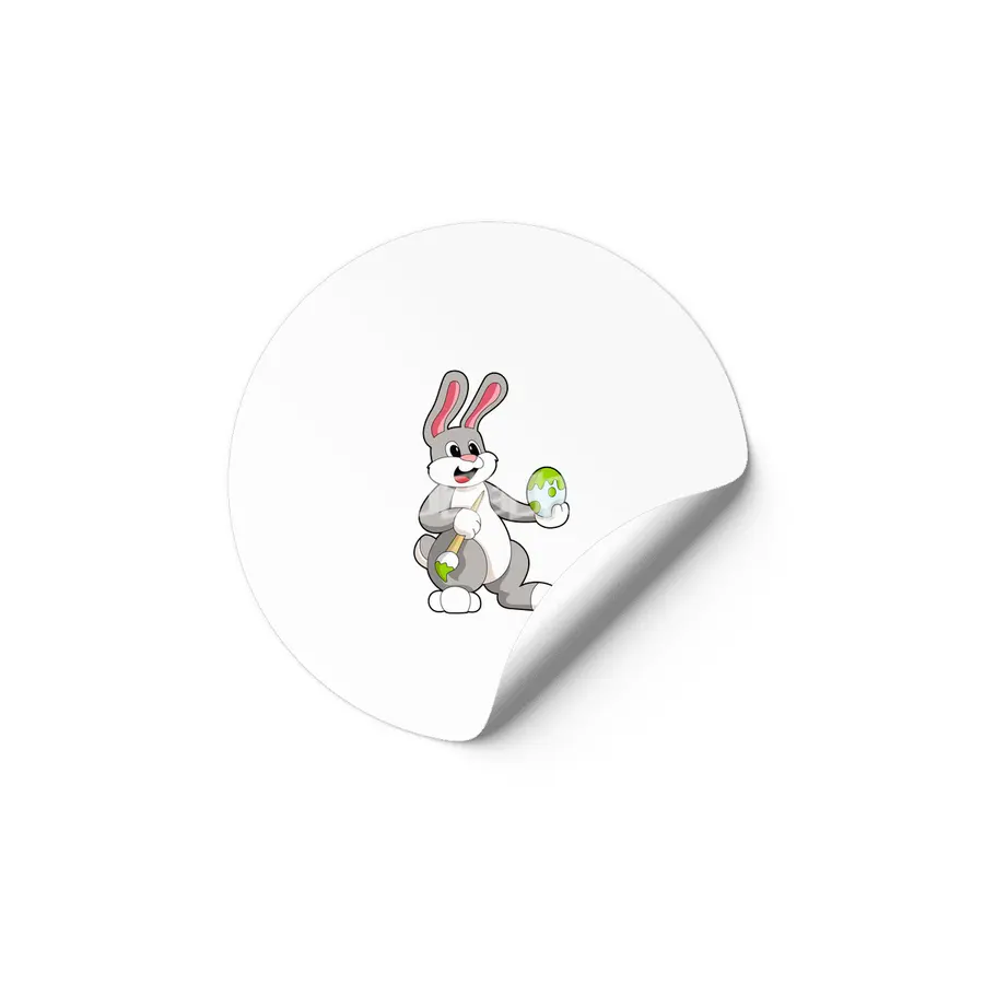 Rabbit at Painting with Egg Etiket