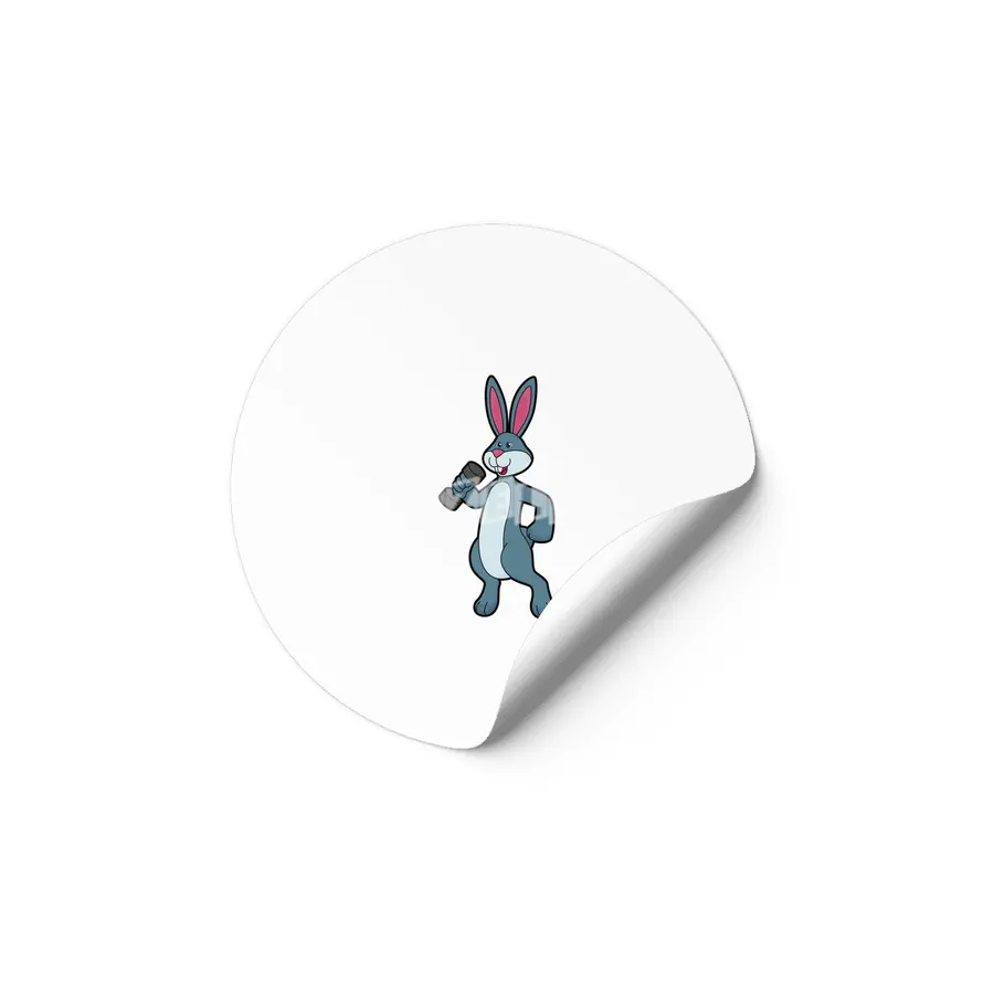 Rabbit at Strength training with Dumbbell Etiket