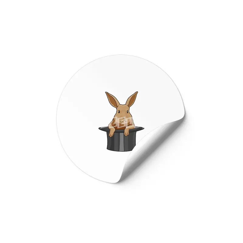 Rabbit Magician Magic hat Etiket