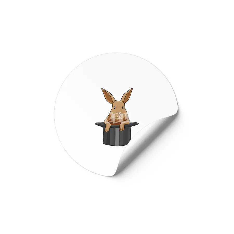 Rabbit Magician Magic hat Etiket