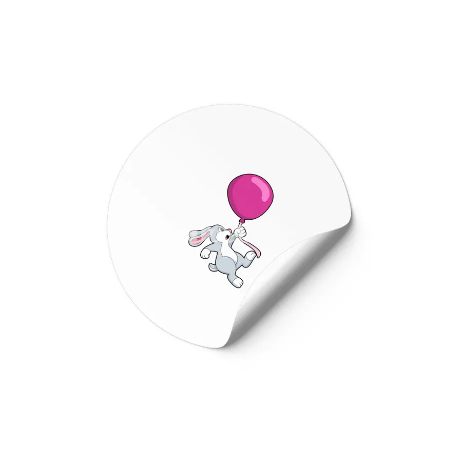 Rabbit with Balloon Etiket