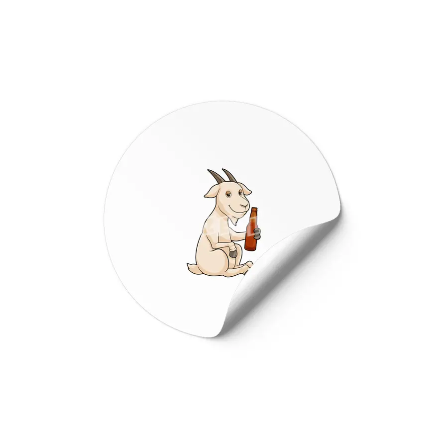 Goat with Bottle Beer Etiket