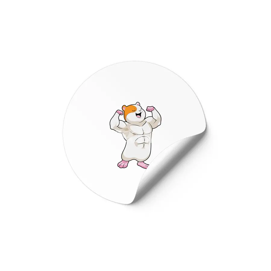 Hamster as Bodybuilder with big Muscles Etiket