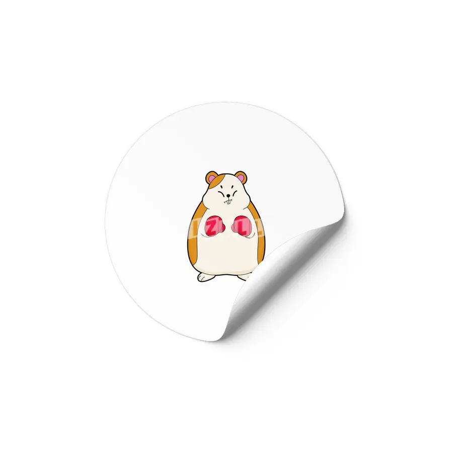 Hamster as Boxer with Boxing gloves Etiket
