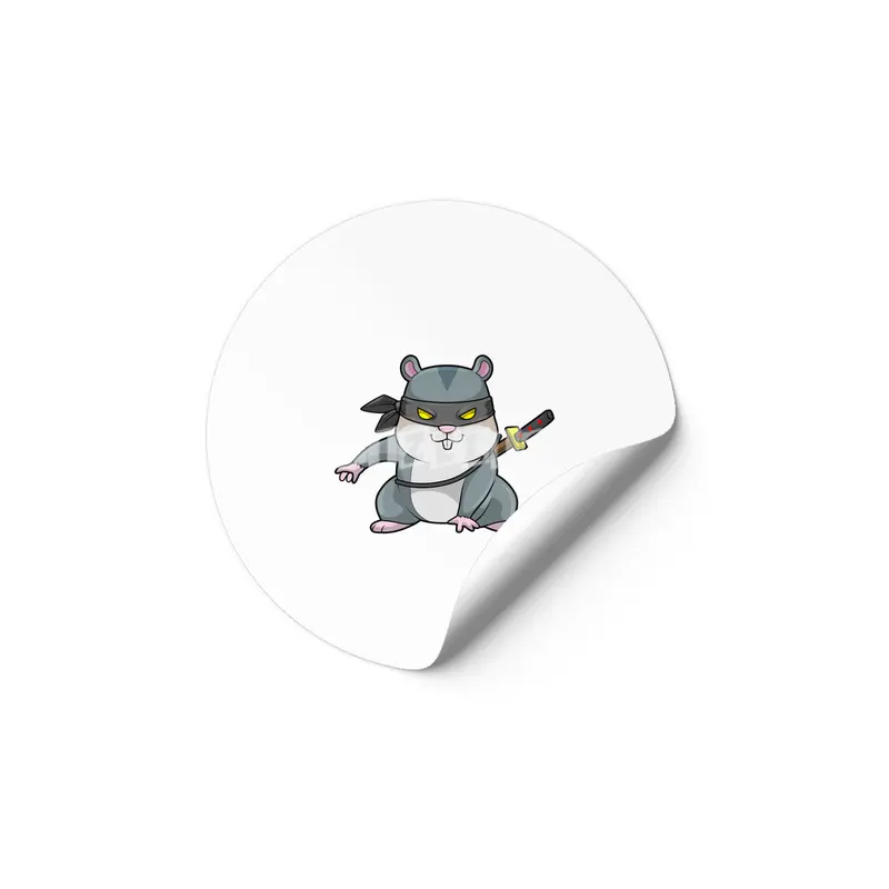 Hamster as Ninja at Martial arts with Sword Etiket