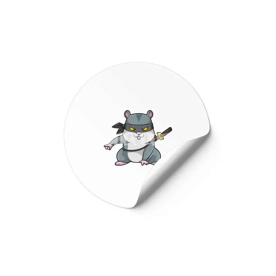 Hamster as Ninja at Martial arts with Sword Etiket