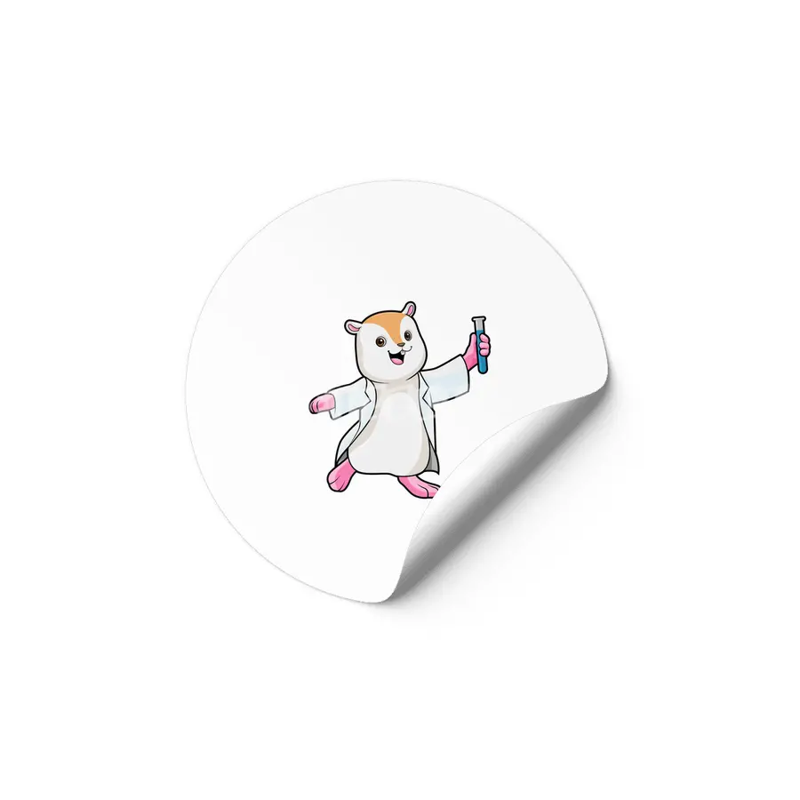 Hamster as Scientist with Test tube Etiket