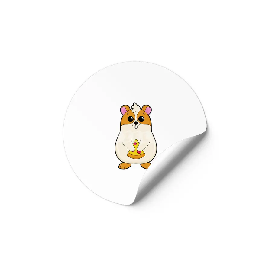 Hamster at Eating of Pizza Etiket