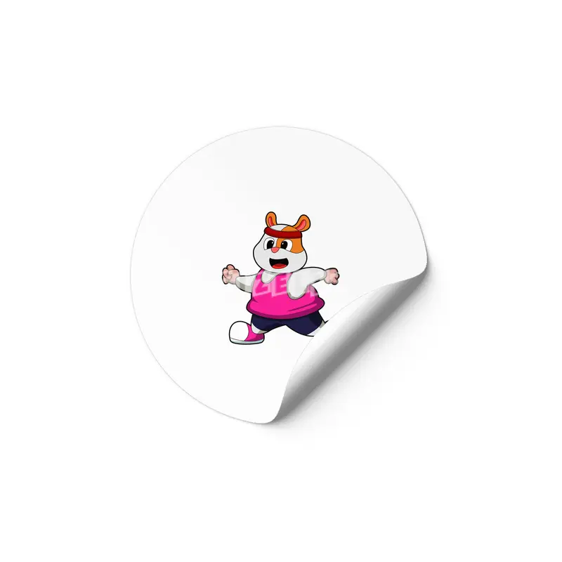 Hamster at Running with Headband Etiket