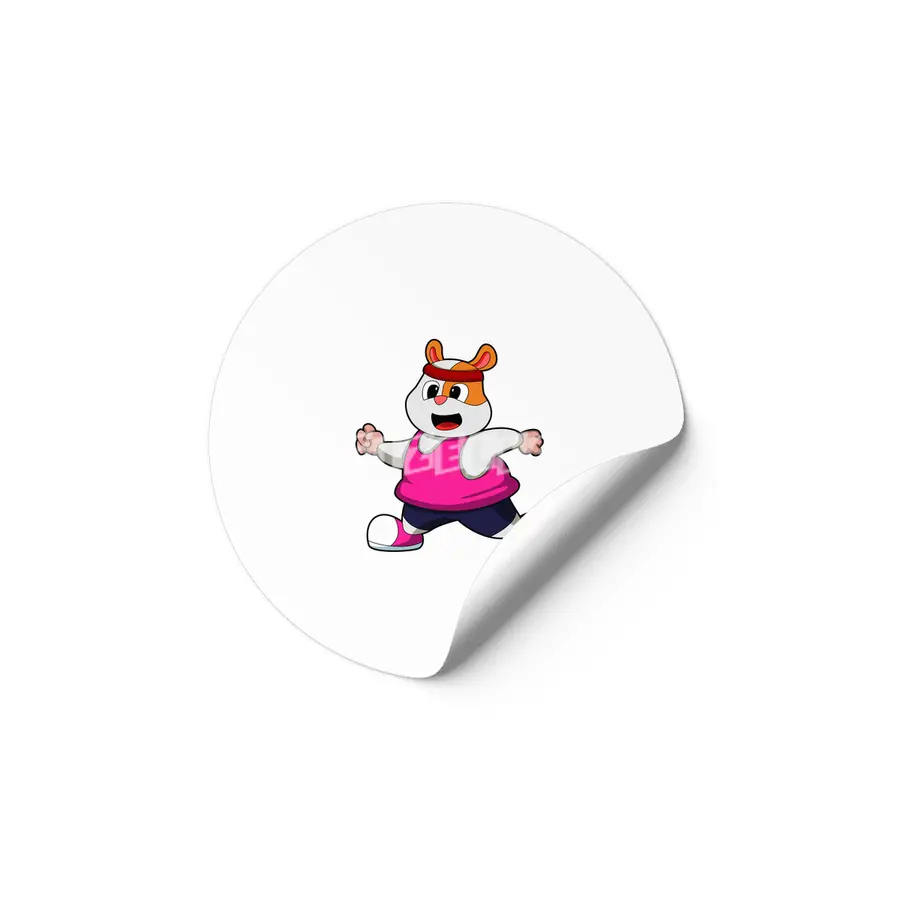 Hamster at Running with Headband Etiket