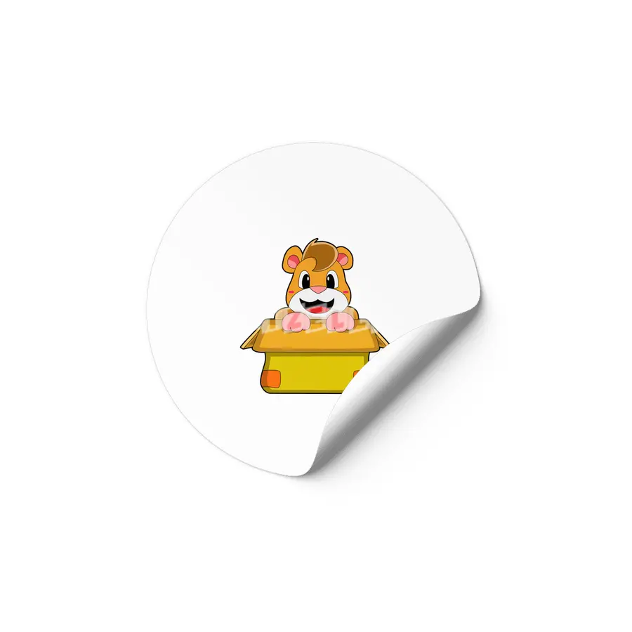 Hamster with Box Etiket