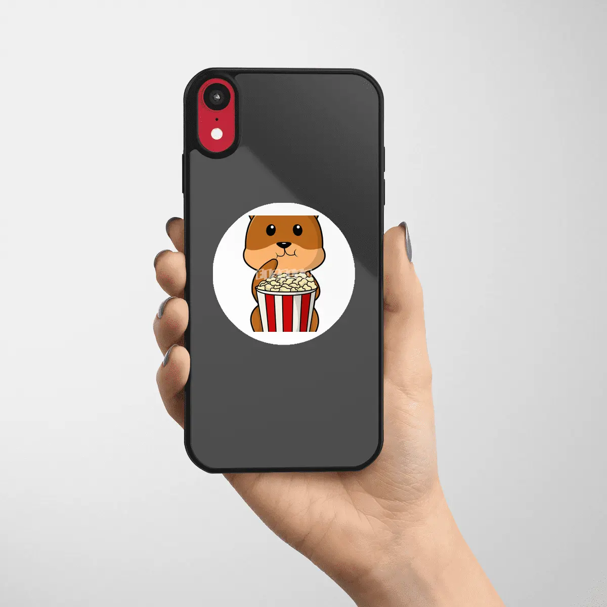 Hamster with Cone of Popcorn Etiket