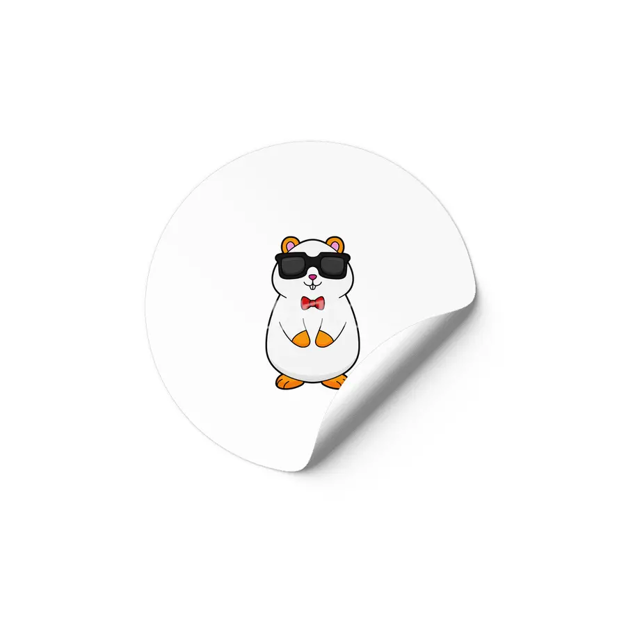 Hamster with Sunglasses & Bow tie Etiket