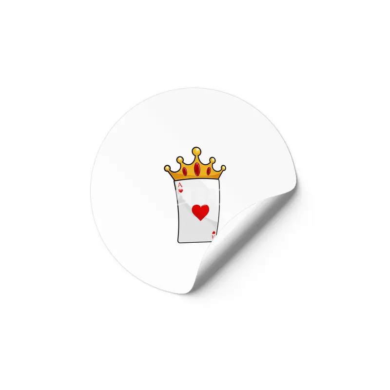 Hearts Ace with Queen Crown Etiket
