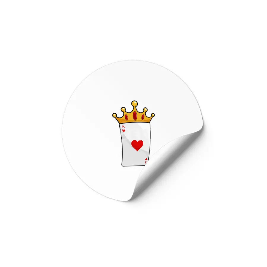 Hearts Ace with Queen Crown Etiket