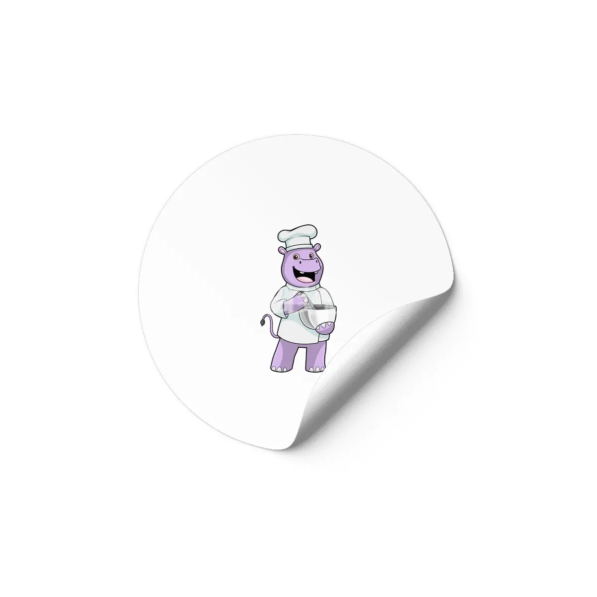 Hippo as Chef with Bowl Etiket