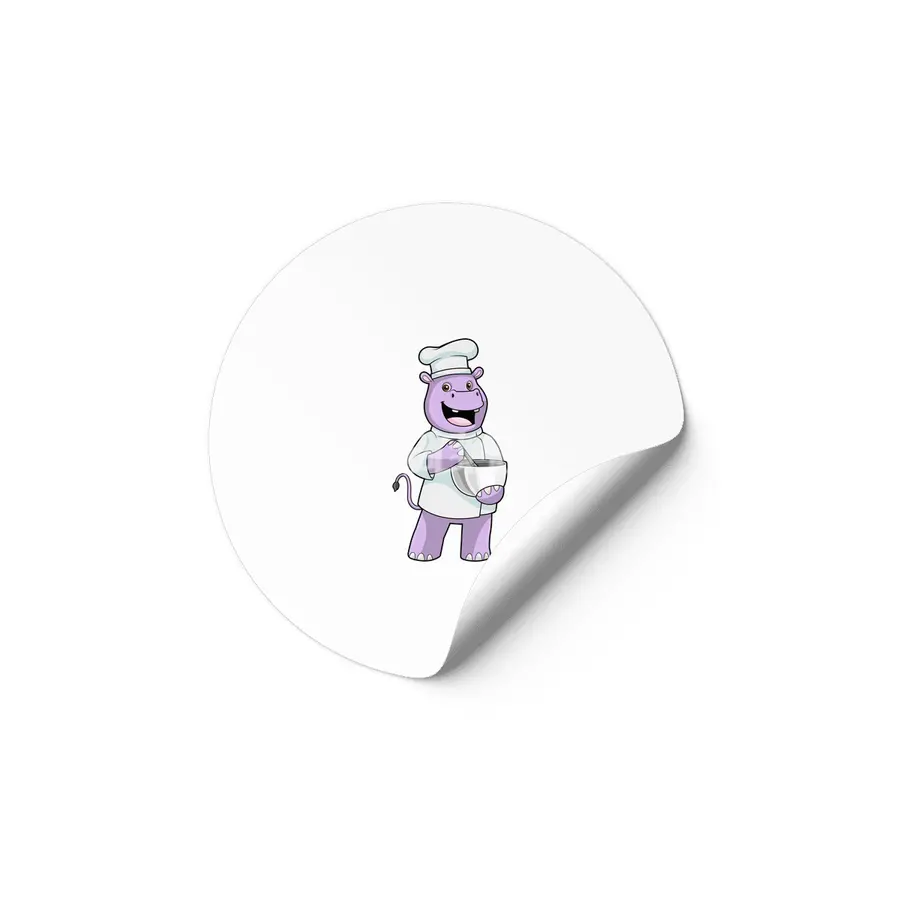 Hippo as Chef with Bowl Etiket