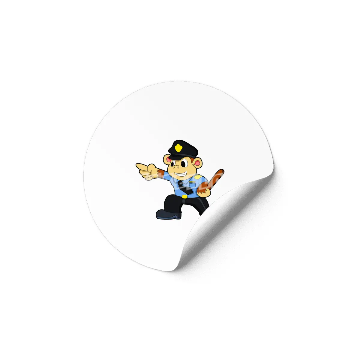 Monkey as Police officer - Police Etiket