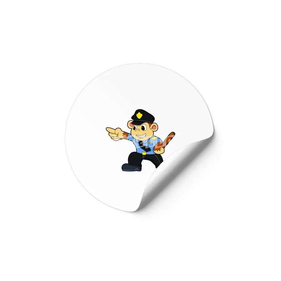Monkey as Police officer - Police Etiket