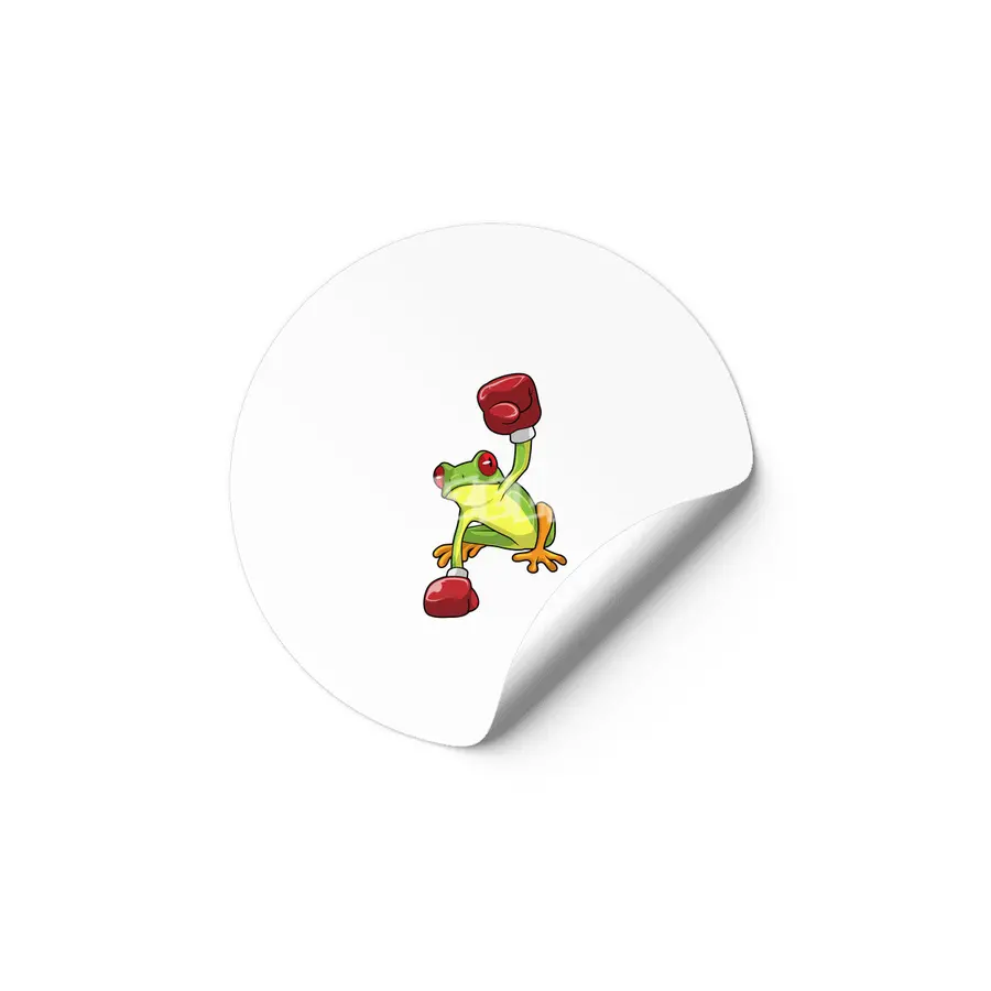Frog at Boxing with Boxing gloves Etiket