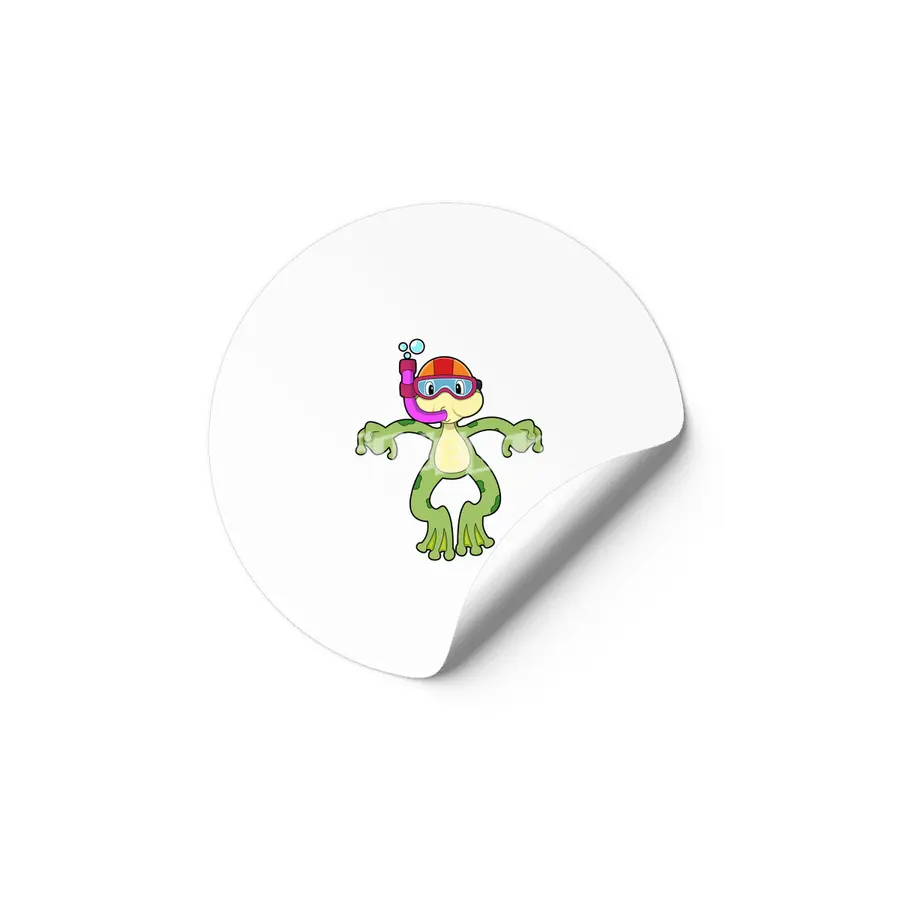 Frog at Diving with Snorkel Etiket