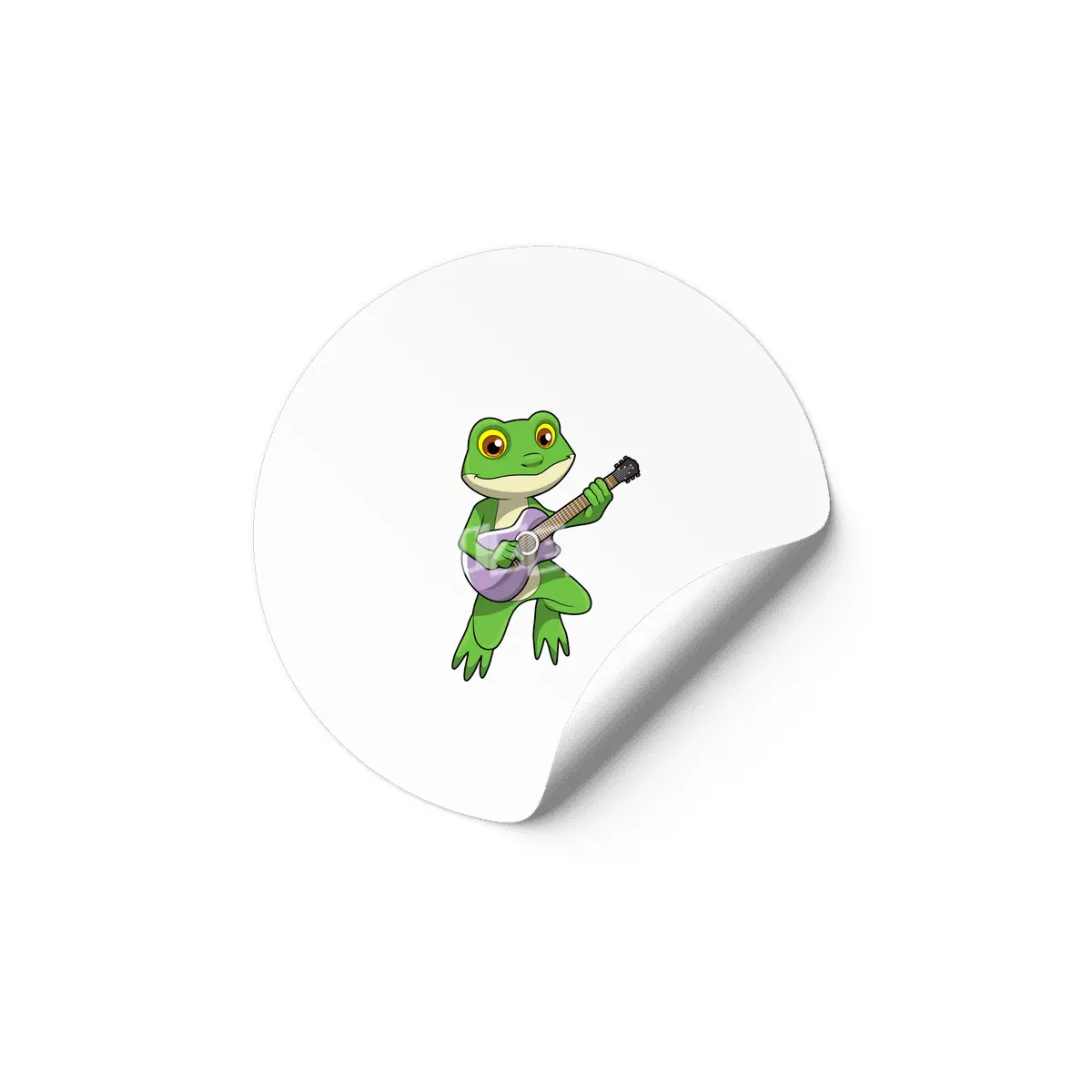 Frog at Music with Guitar Etiket