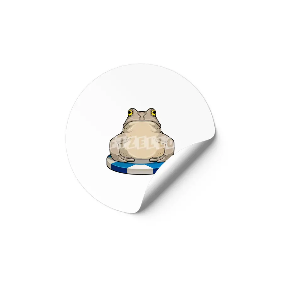 Frog at Poker with Poker chips Etiket