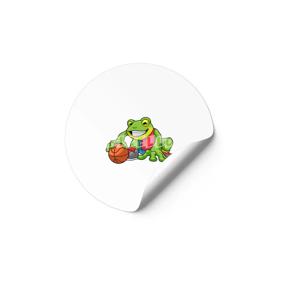 Frog at Sports with Basketball Etiket