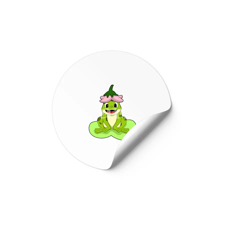 Frog on Leaf Etiket