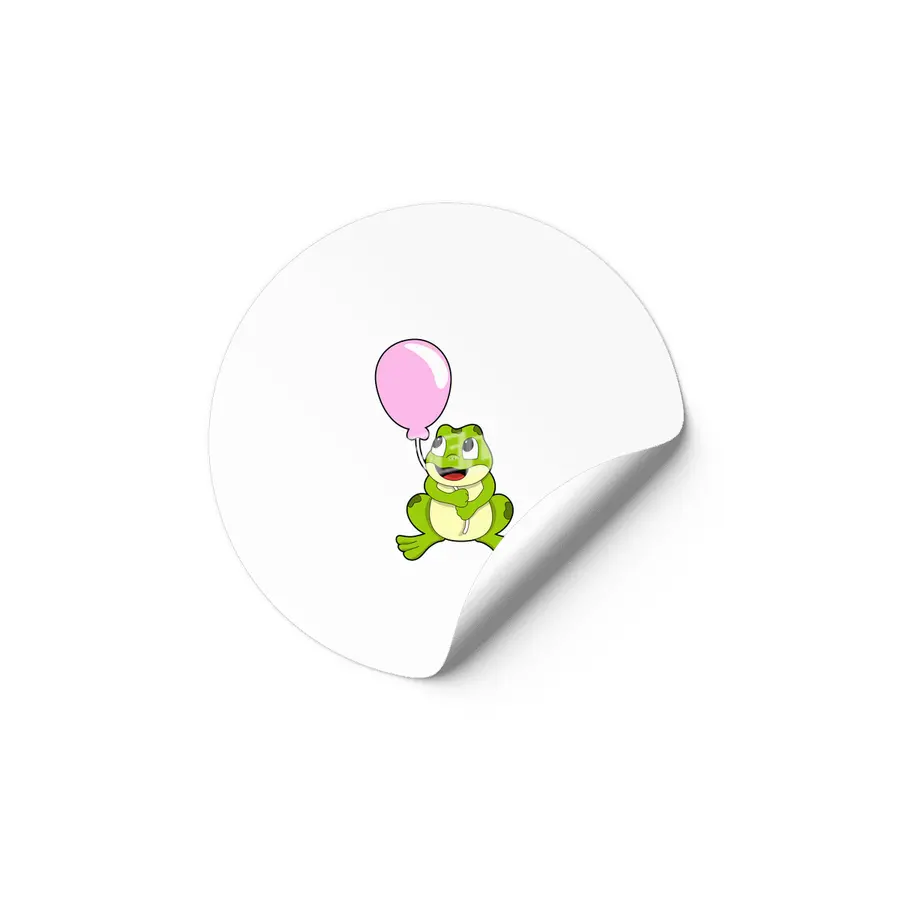 Frog with Balloon Etiket