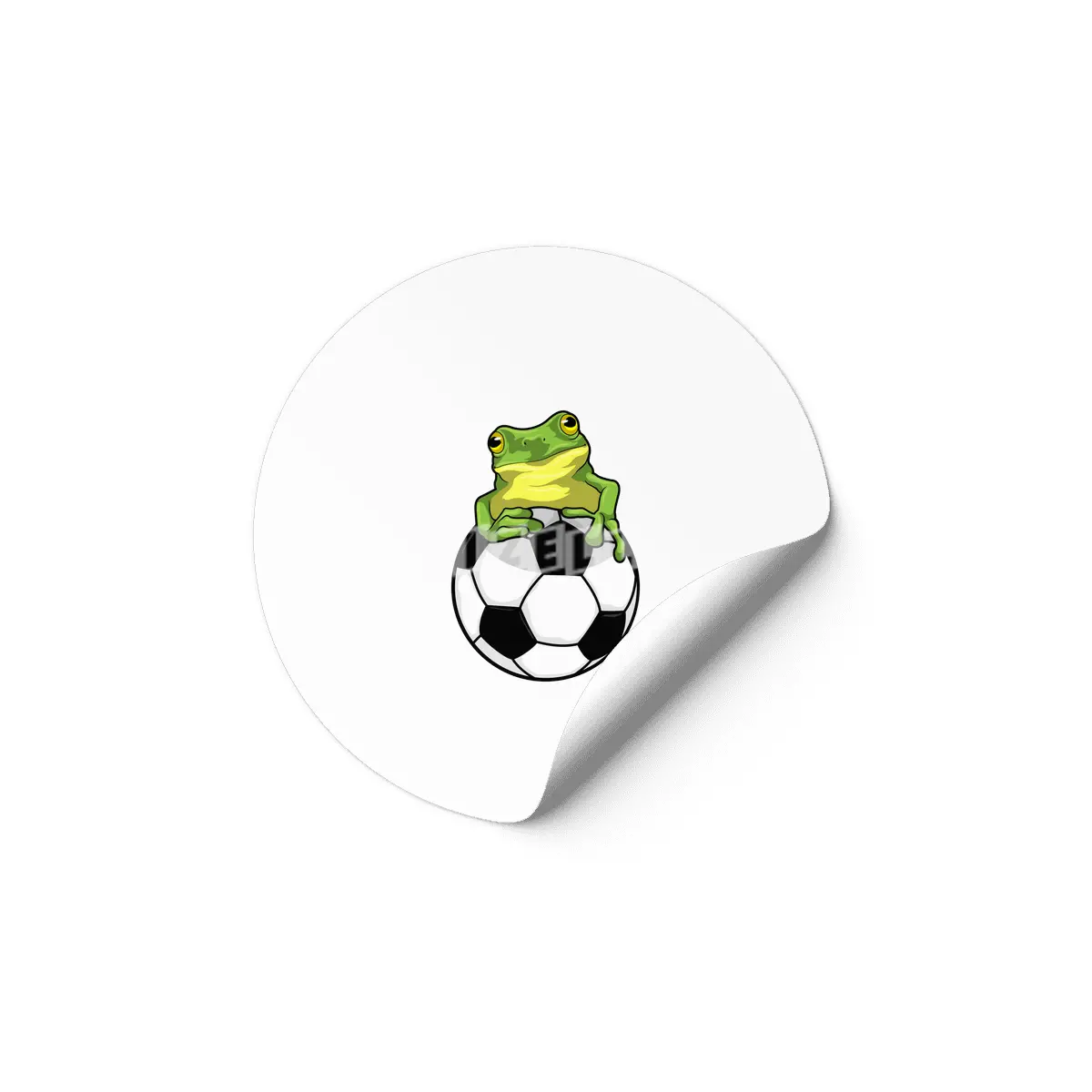 Frog with Soccer ball Etiket