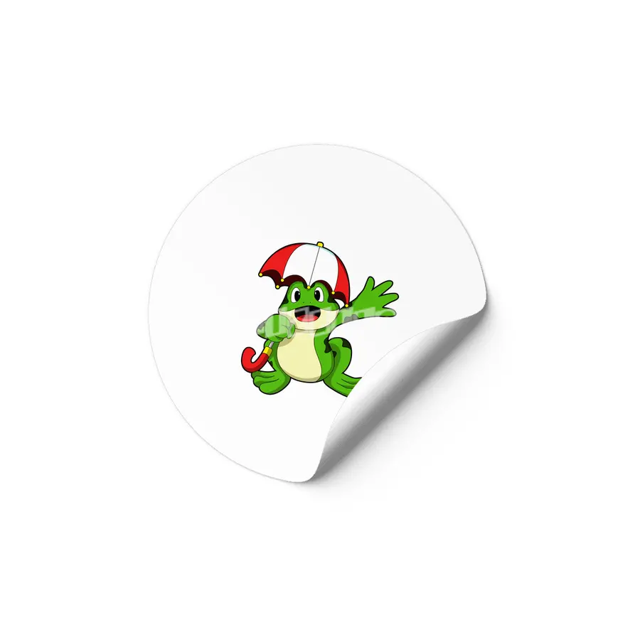Frog with Umbrella Etiket