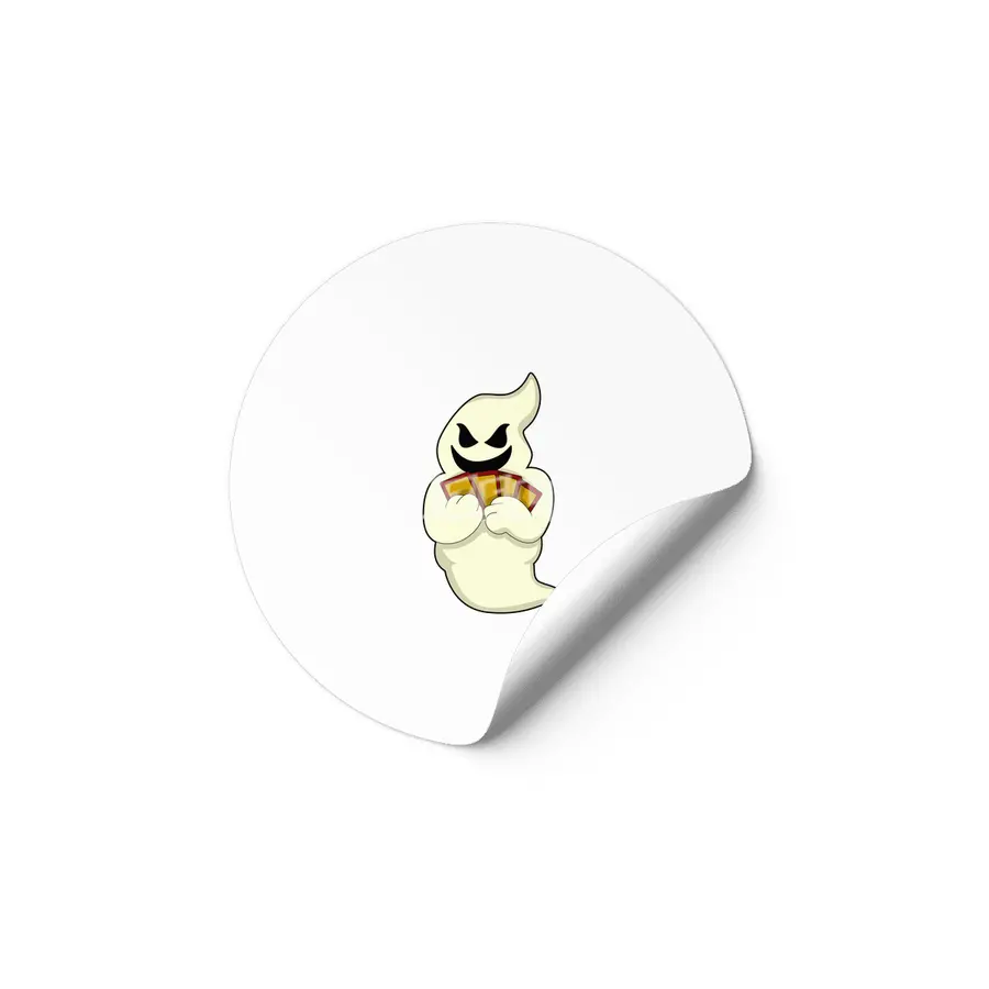 Ghost at Poker with Poker cards Etiket