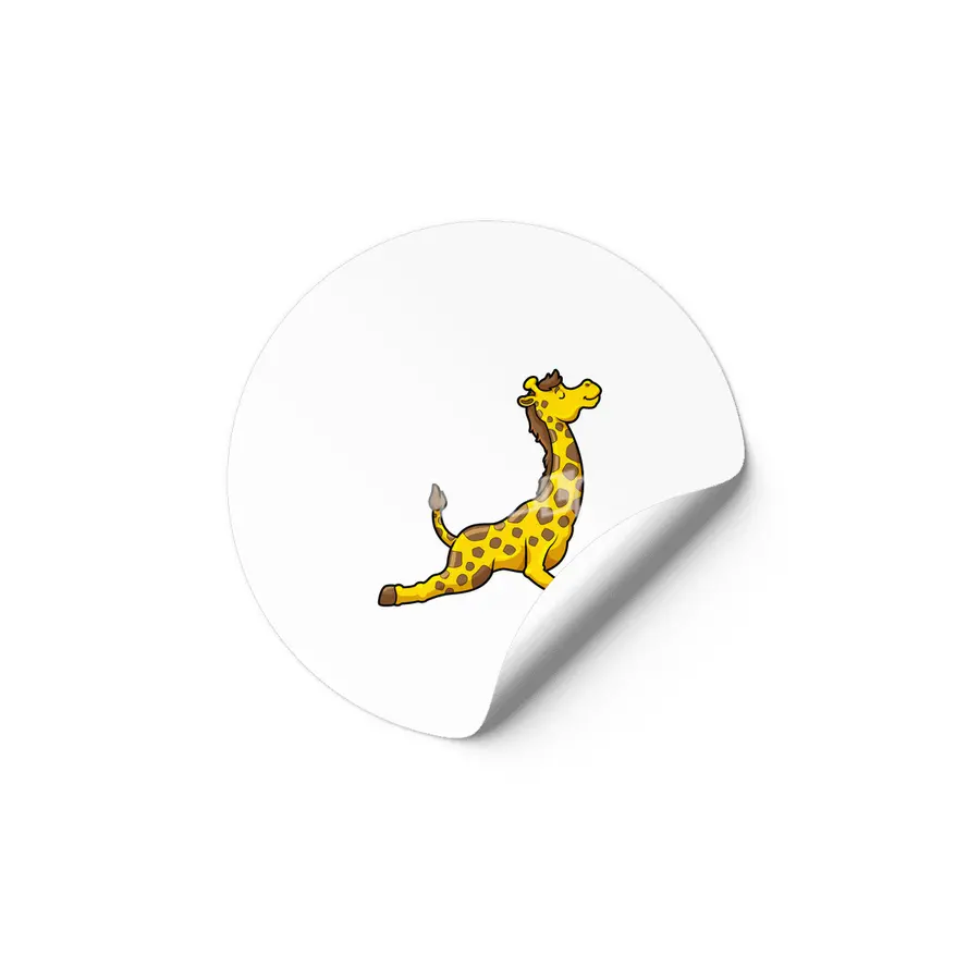 Giraffe at Yoga Stretching exercises Legs & Neck Etiket