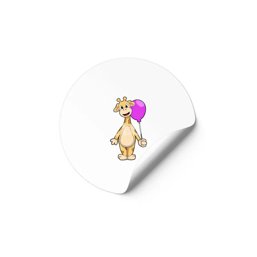 Giraffe with Balloon Etiket