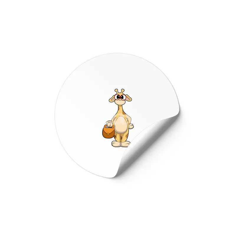 Giraffe with Glasses & Bag Etiket
