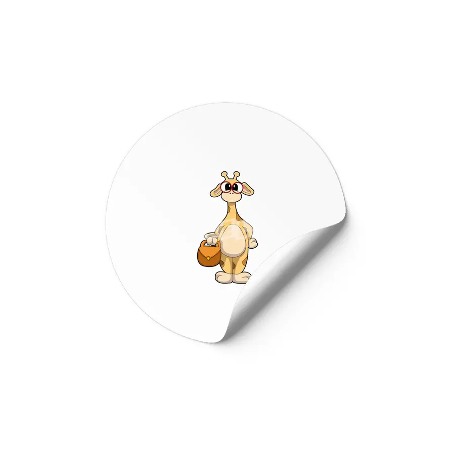 Giraffe with Glasses & Bag Etiket