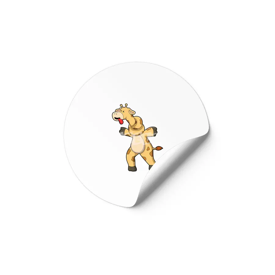 Giraffe with Knot in Neck Etiket