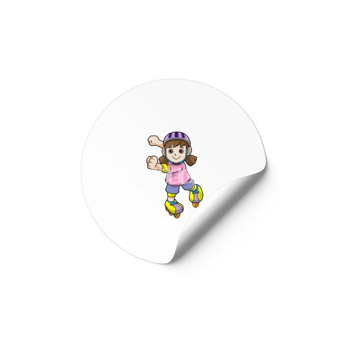 Girl as Skater with Inline skates & Helmet Etiket
