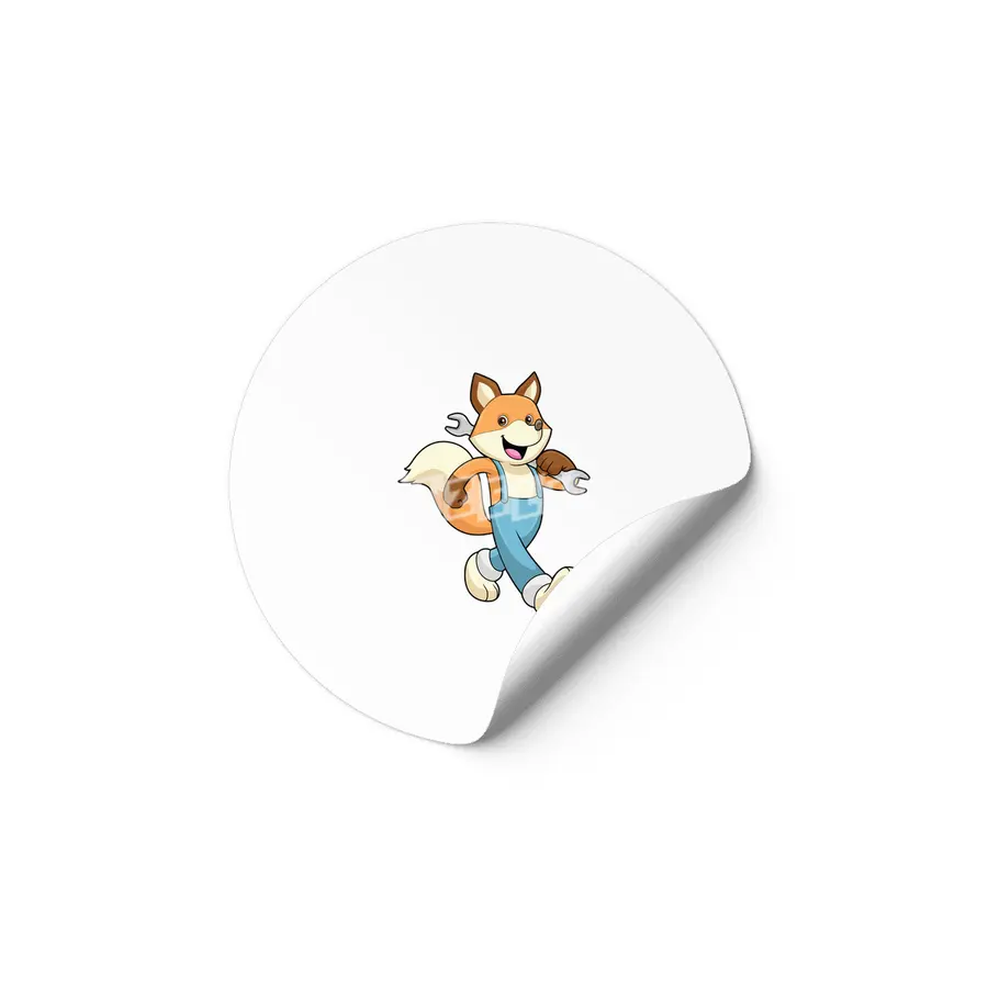 Fox as Mechanic with Wrench Etiket