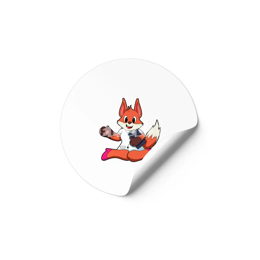 Fox as Nurse with Notepad Etiket