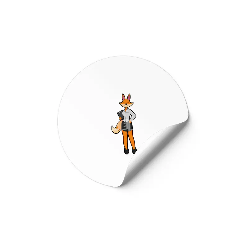 Fox as Secretary with Notepad Etiket