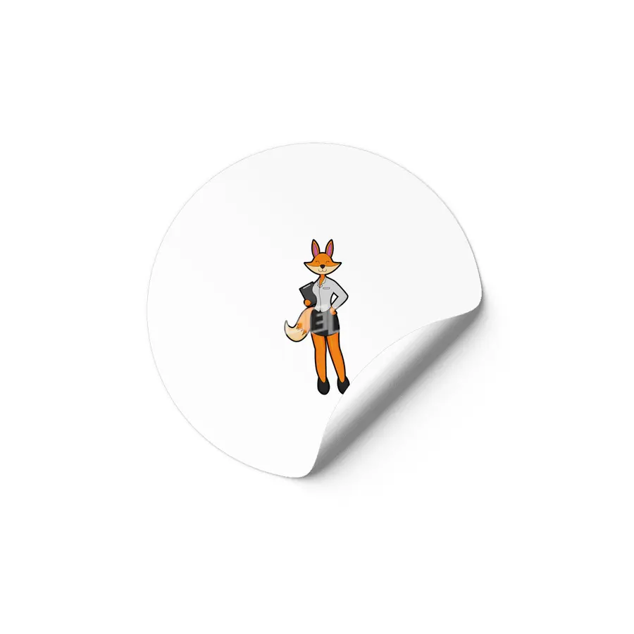 Fox as Secretary with Notepad Etiket