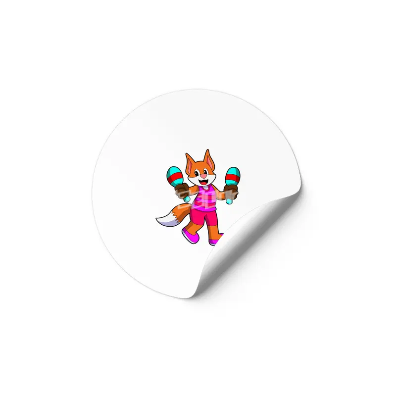 Fox as Singer with Microphone Etiket