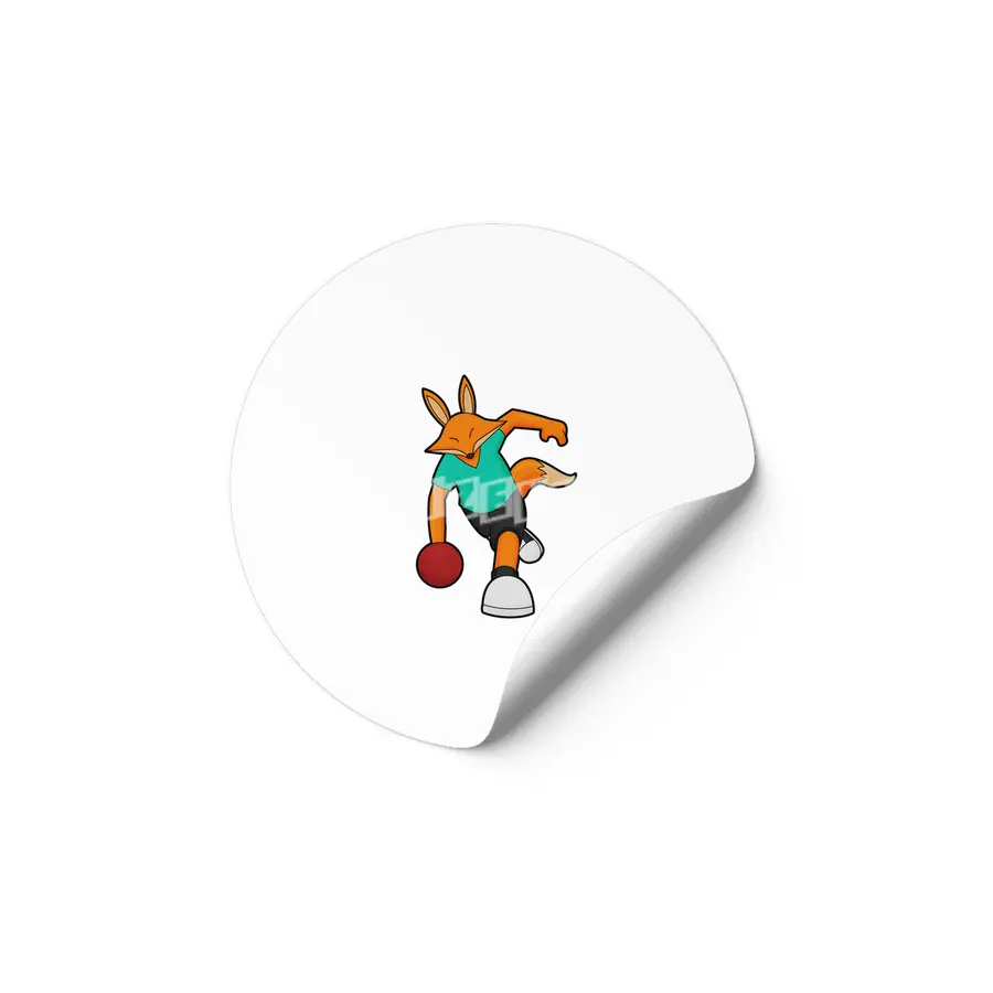 Fox at Bowling with Bowling ball Etiket
