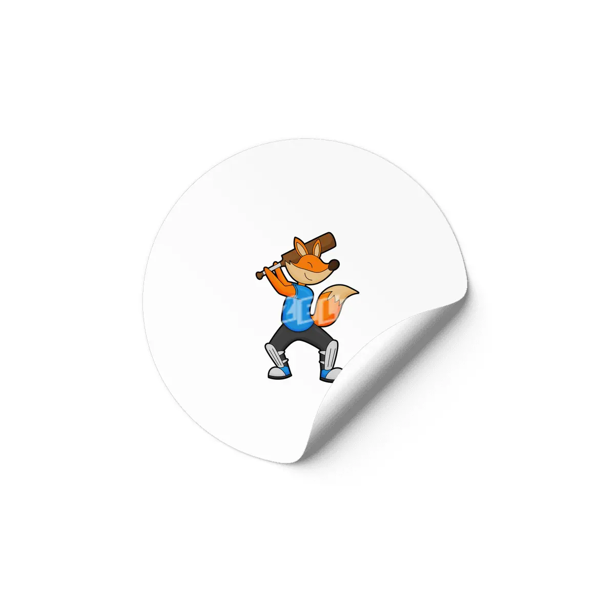 Fox at Cricket with Cricket bat Etiket