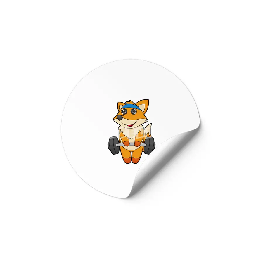 Fox at Fitness with Barbell Etiket