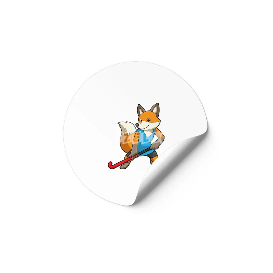 Fox at Hockey with Hockey bat Etiket