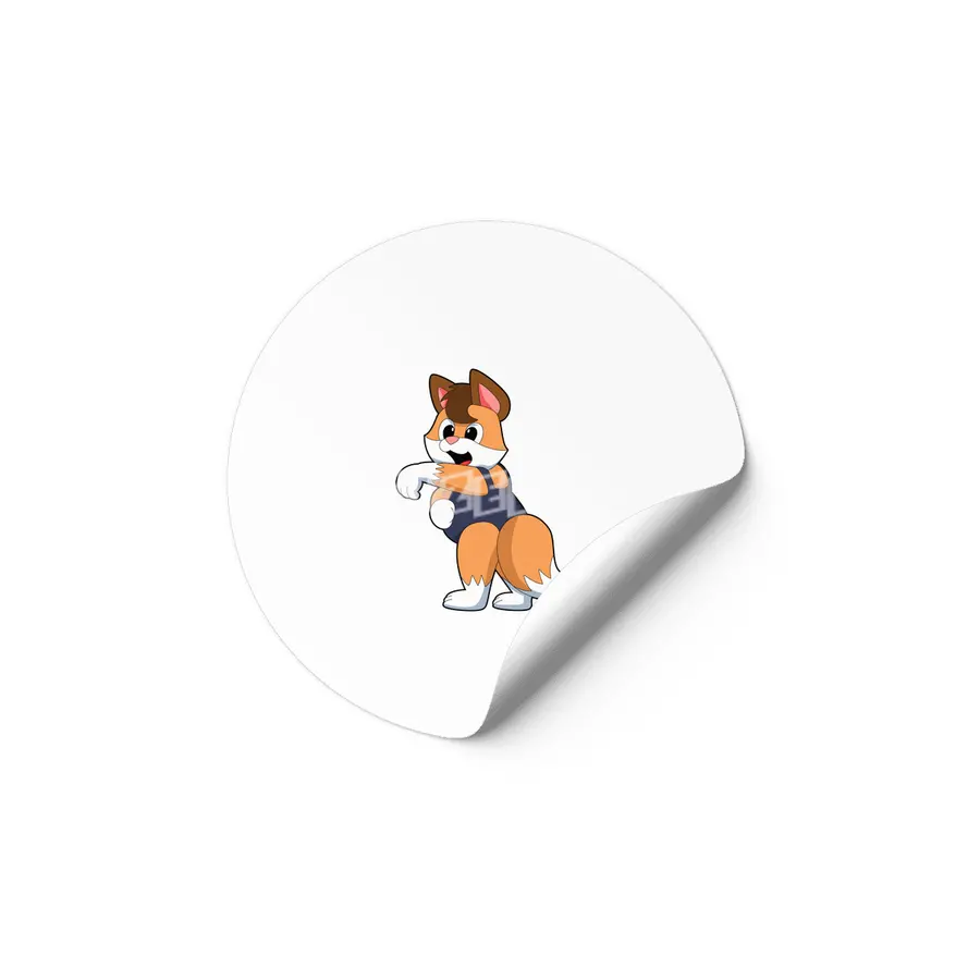 Fox at Swimming with Swimsuit Etiket