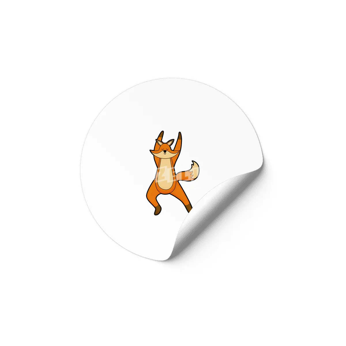 Fox at Yoga Stretching exercise Etiket